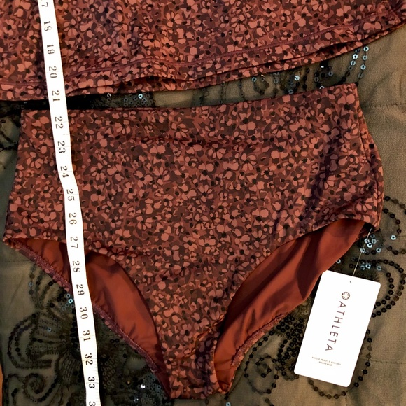 NWT Athleta Triangle Decadent Chocolate Tankini/High Waist Bikini Bottom, B Cup - Picture 2 of 14